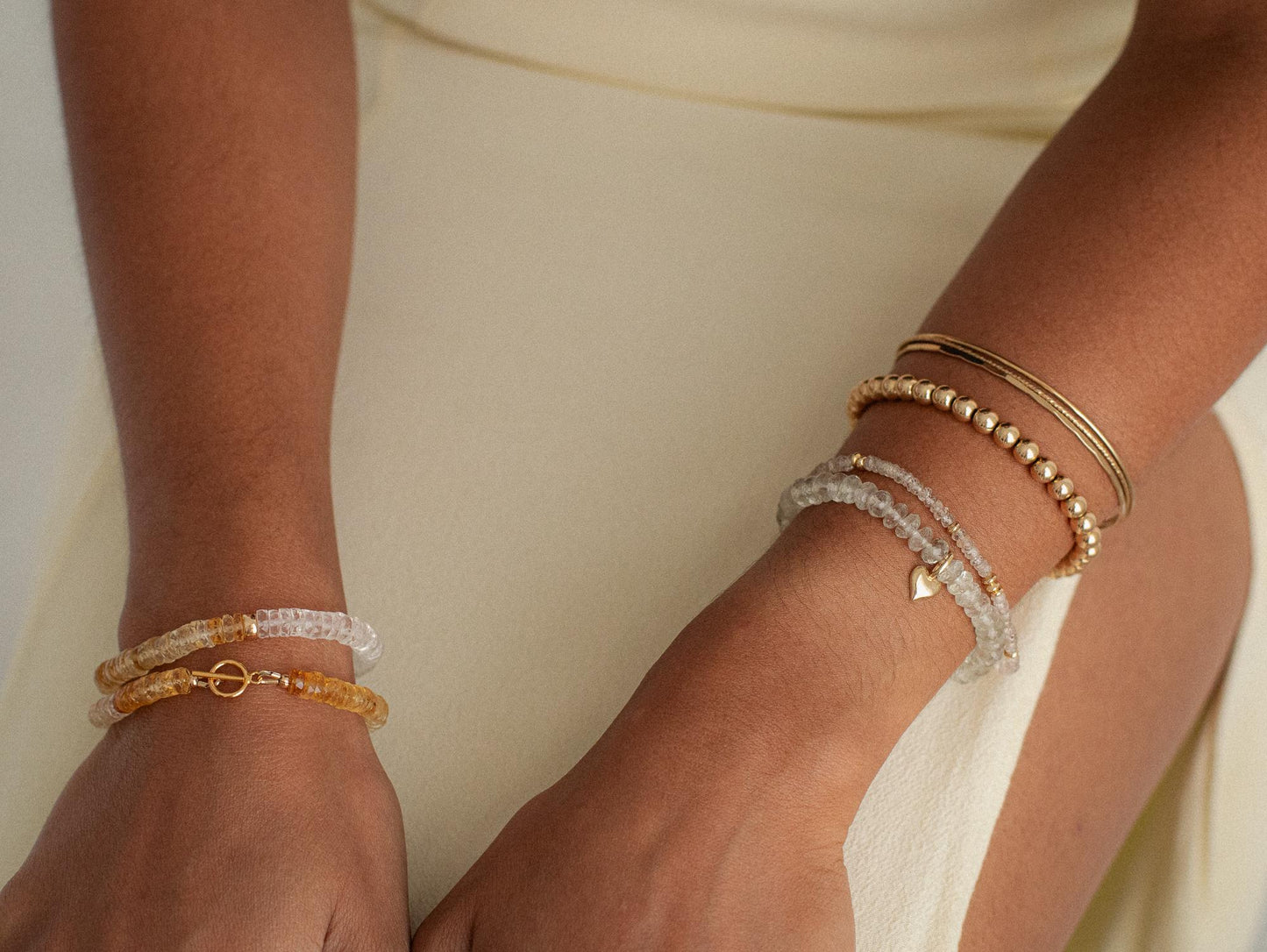 Gold Filled Beaded Ball Bracelet 6mm