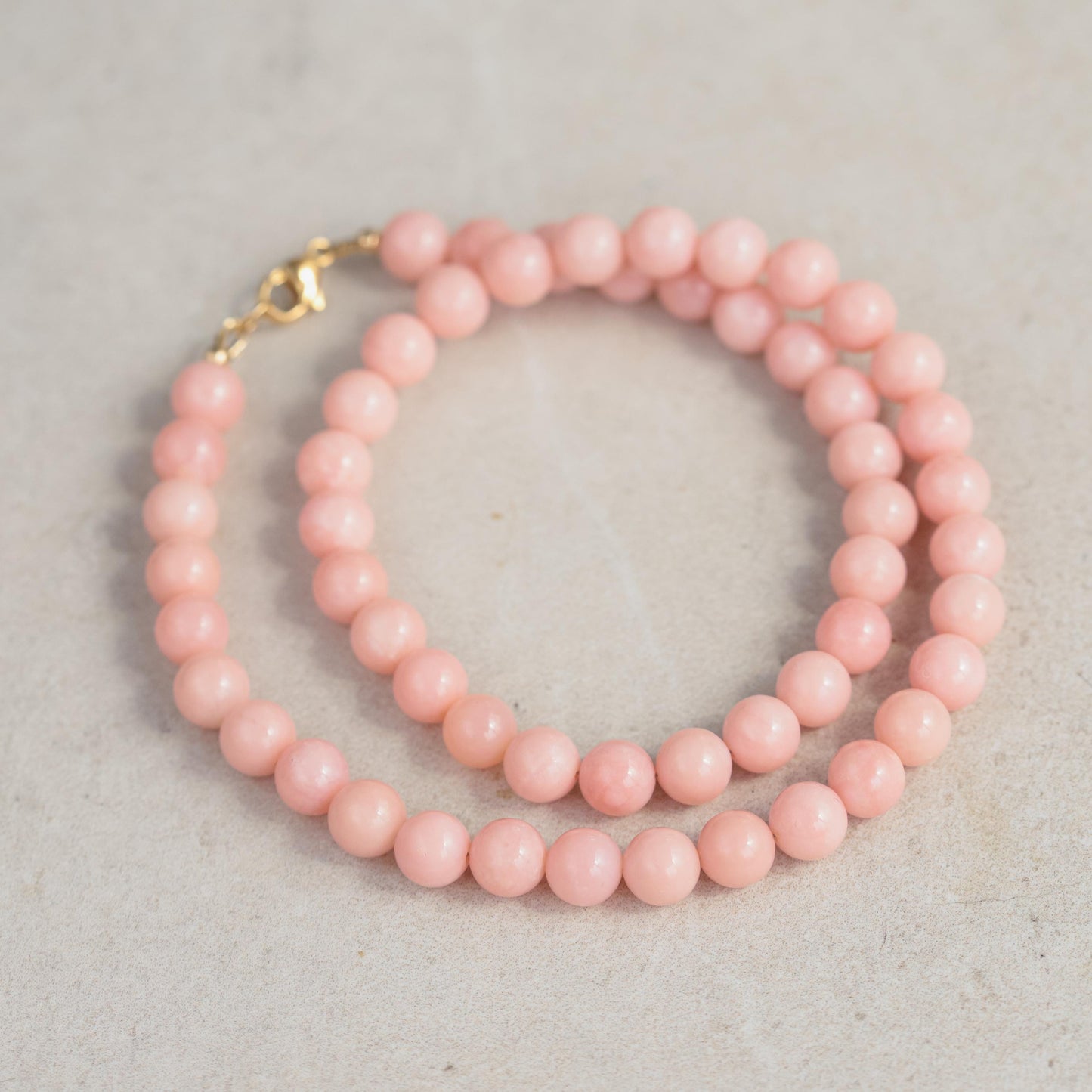 14K GOLD Candy Pink Opal necklace | large pink opal beaded necklace, pink opal, pink opal jewelry, October Birthstone