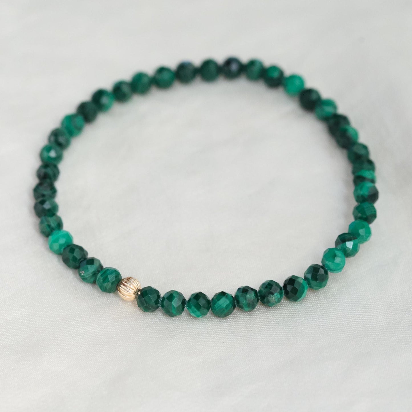Faceted Malachite Bracelet - 14K