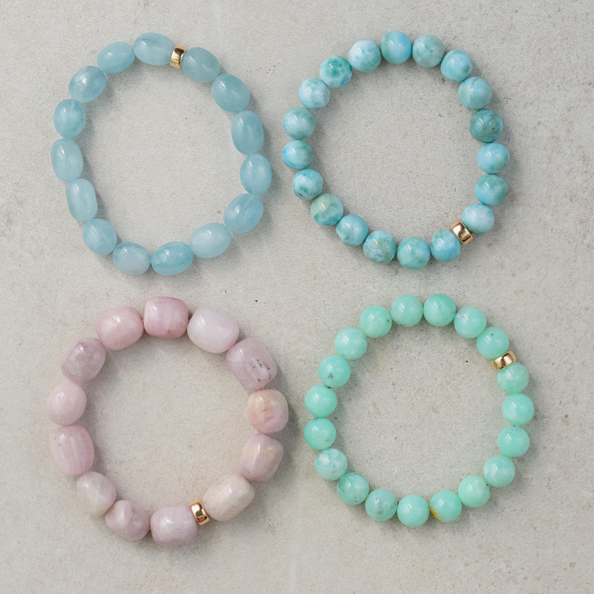 Chrysoprase bracelet featuring 14K gold accents, natural green gemstones, and elegant design by Earthly Abundance.