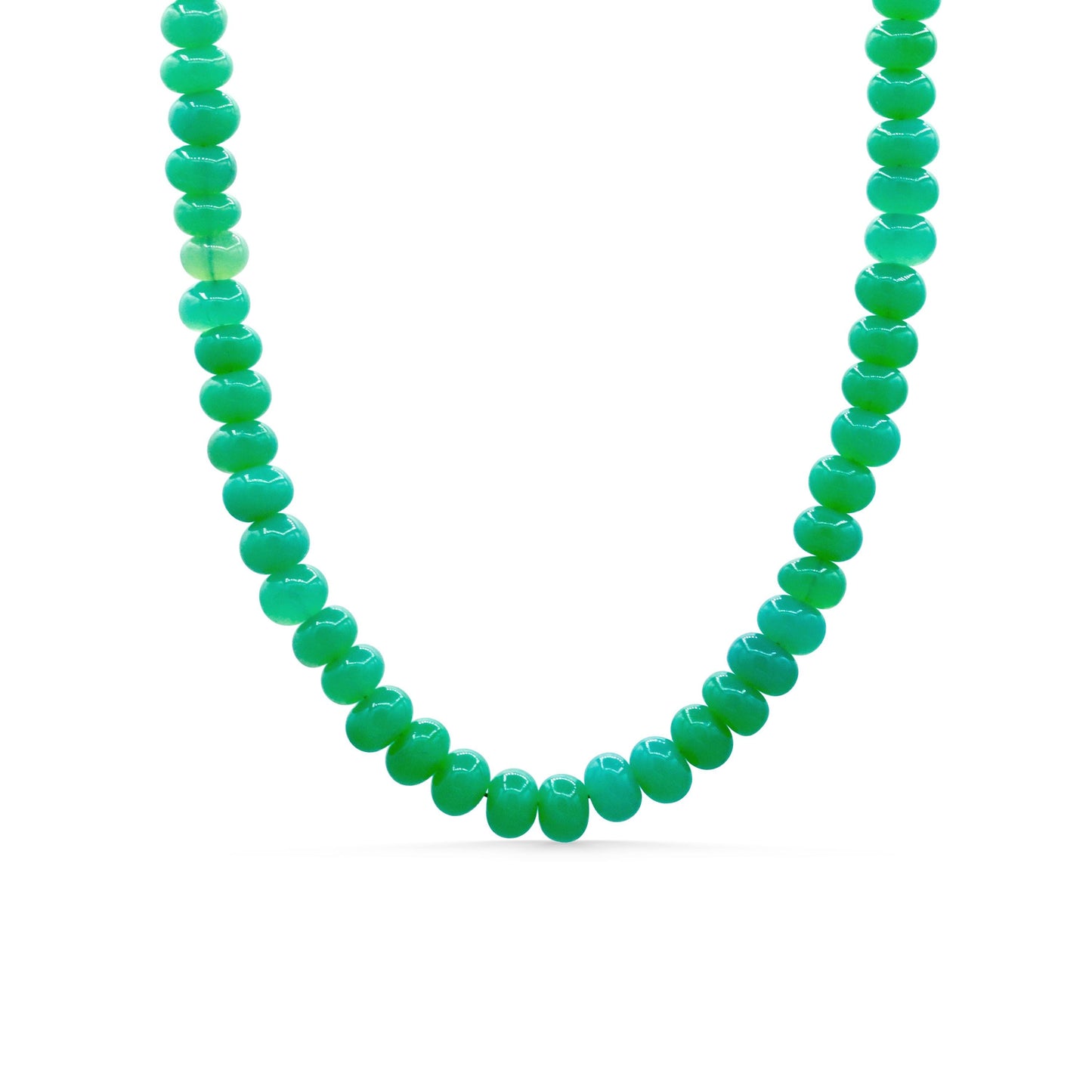 Handcrafted Chalcedony necklace from Earthly Abundance featuring polished blue gemstones on a delicate chain.