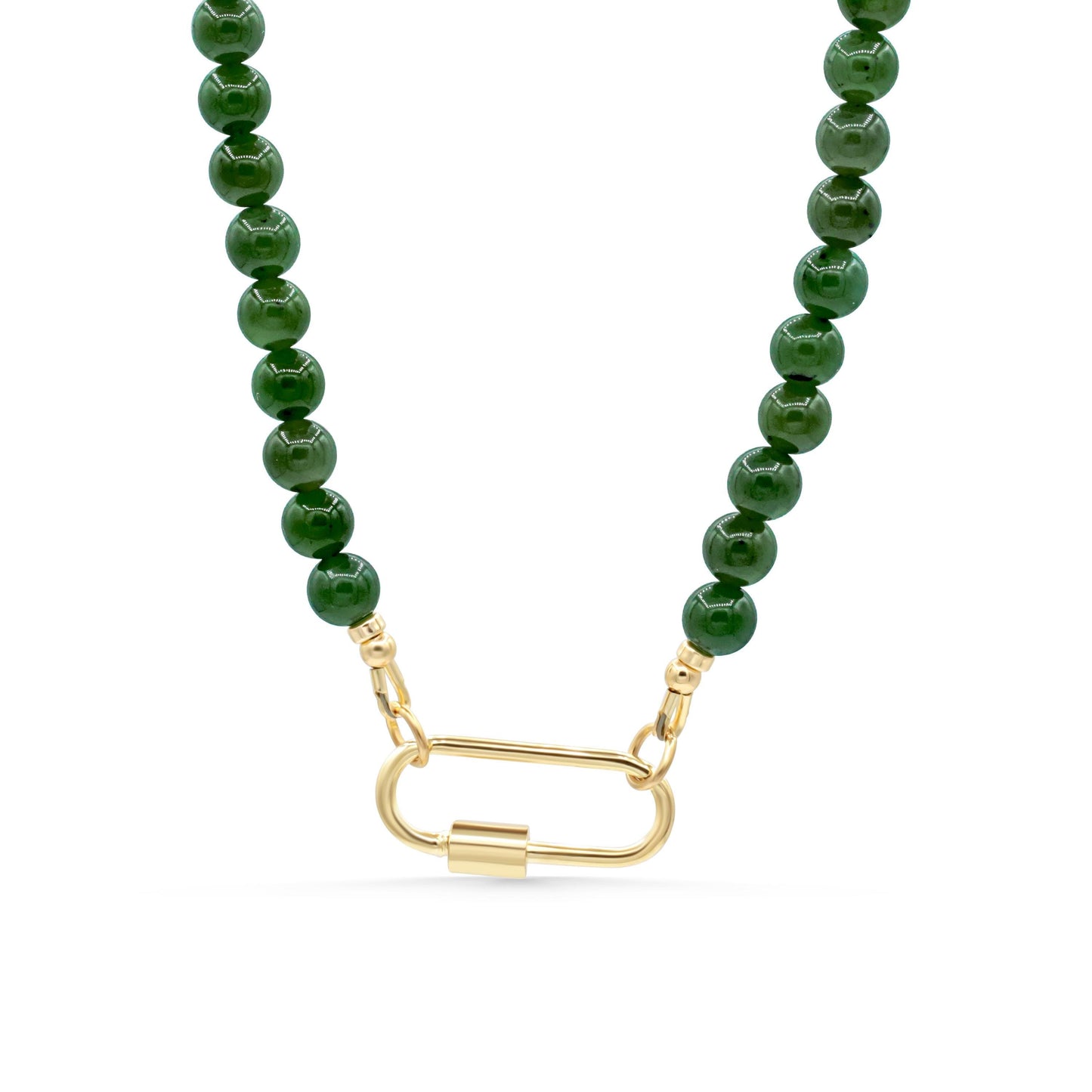 Canadian Jade Abundance Necklace by Earthly Abundance featuring a polished green jade pendant on a delicate chain.