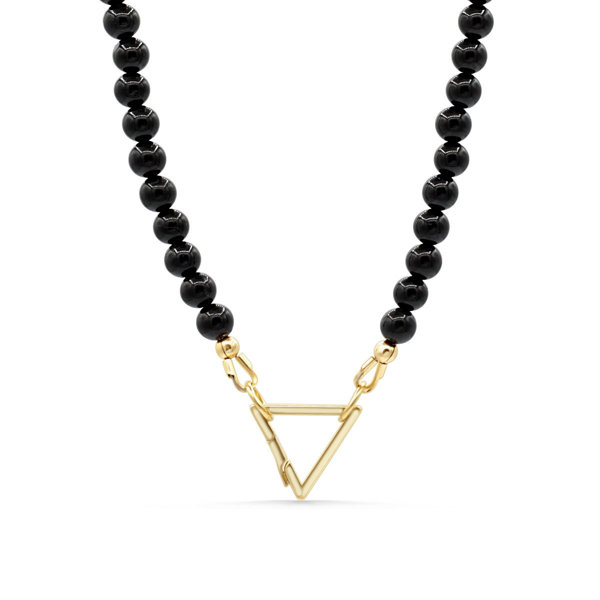 14K Apex Carabiner Necklace by Earthly Abundance featuring a sleek metal carabiner pendant on a delicate chain.