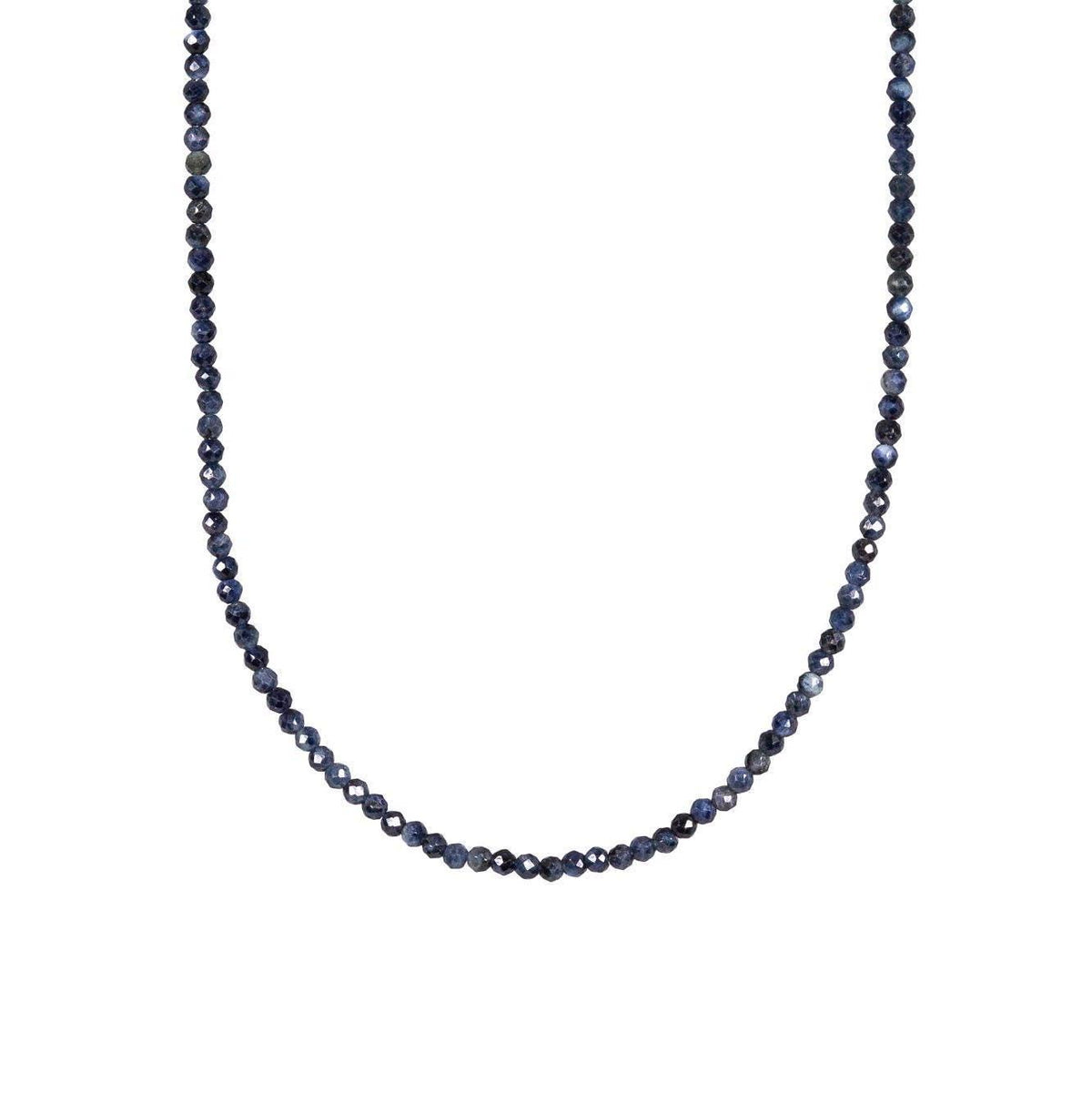 14K GOLD Blue Sapphire Beaded Necklace, Women's Gemstone Choker Necklace, Faceted Blue Sapphire | September birthstone | rose gold sapphire