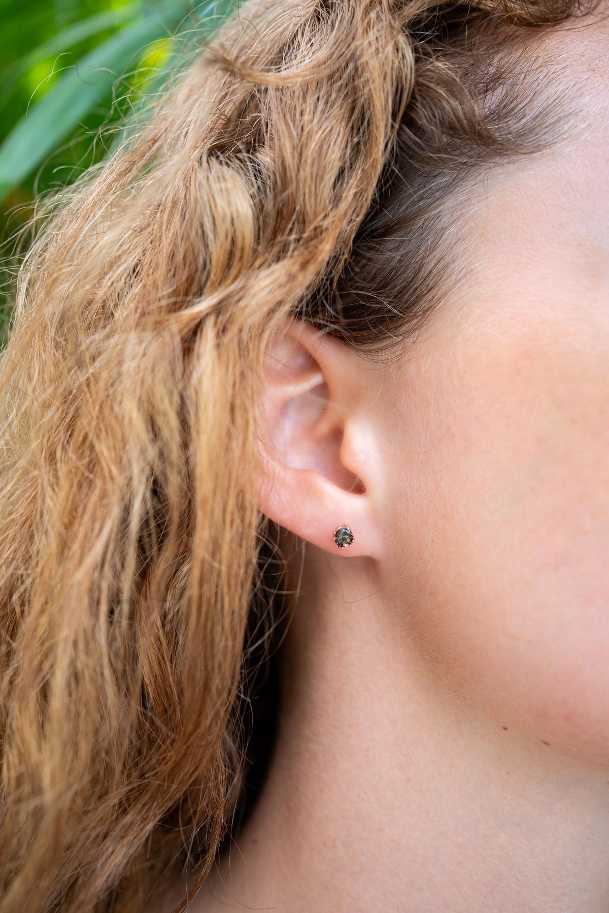 Smoky Quartz Stud Earring