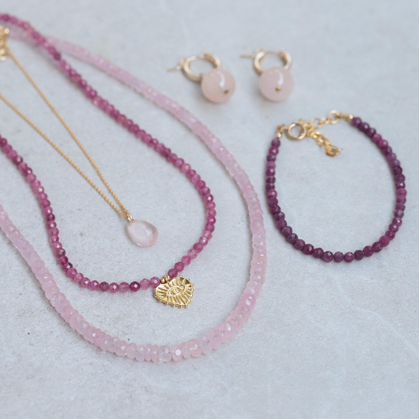 Bubblegum pink Morganite necklace featuring a delicate pendant with rose gold accents, styled with a chain for elegant wear.