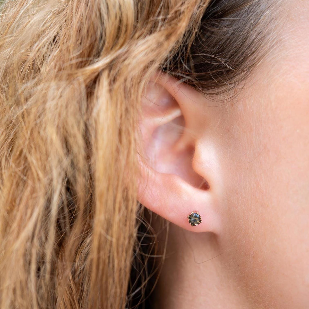 Smoky Quartz Stud Earring