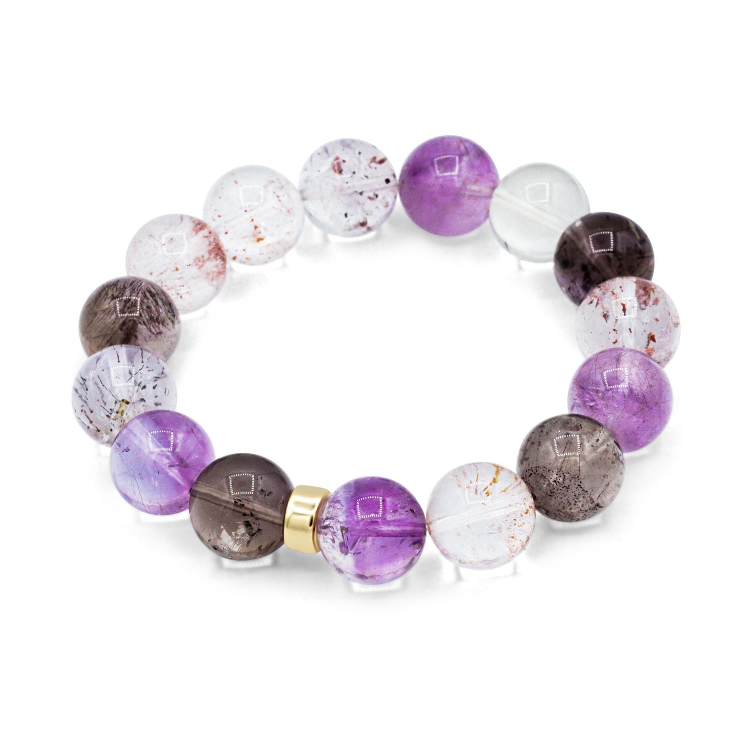 Earthly Abundance AAAA+ Super Seven 13mm mineral specimen with vibrant crystal formation and striking natural colors.