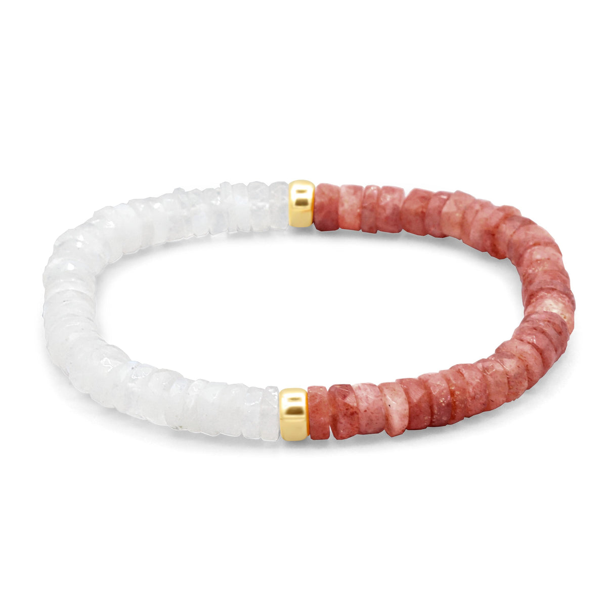 Dawn and Dusk bracelet by Earthly Abundance featuring sunstone and moonstone beads on a delicate string.