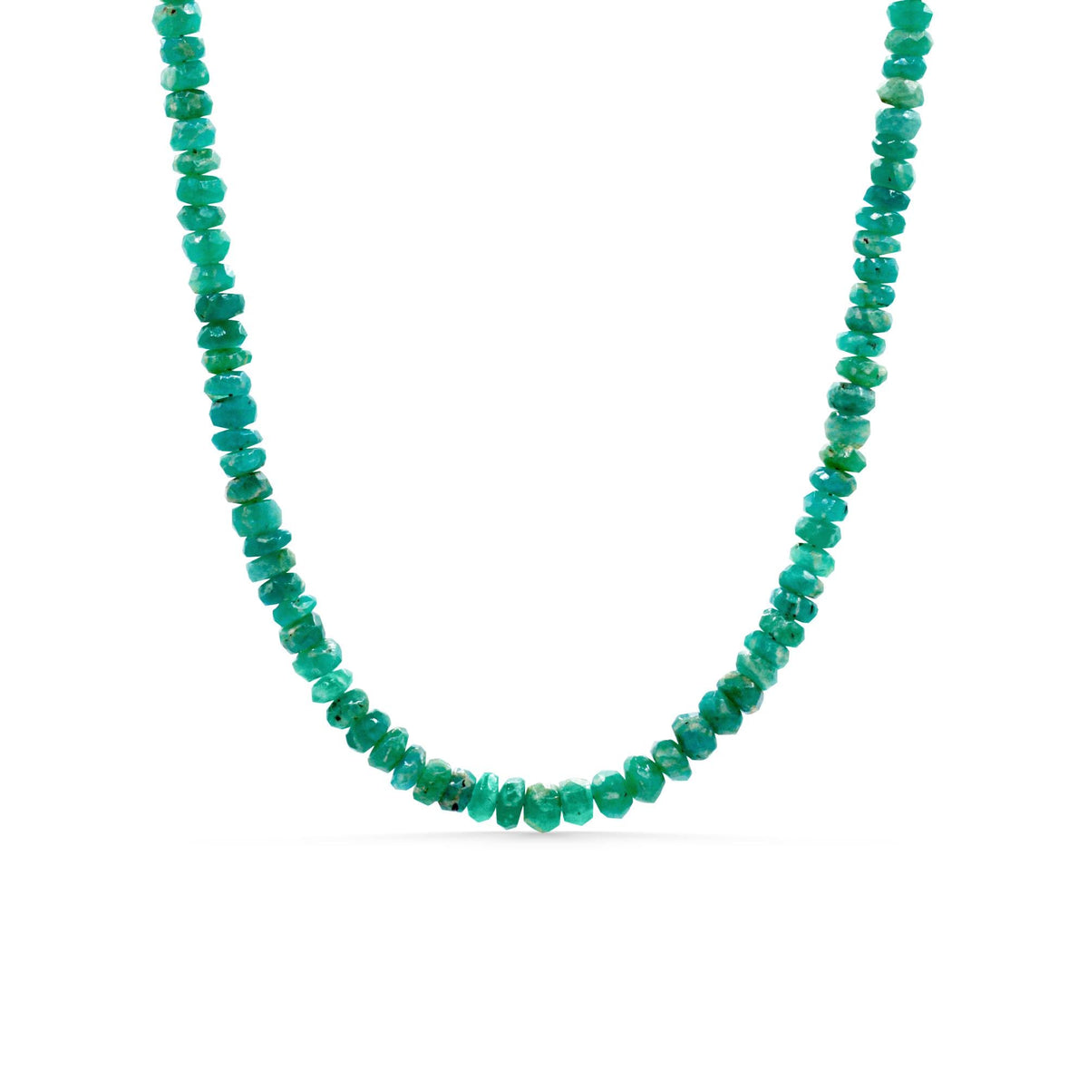 Earthy Amazonite necklace with round blue-green beads and natural stone accents, crafted by Earthly Abundance.