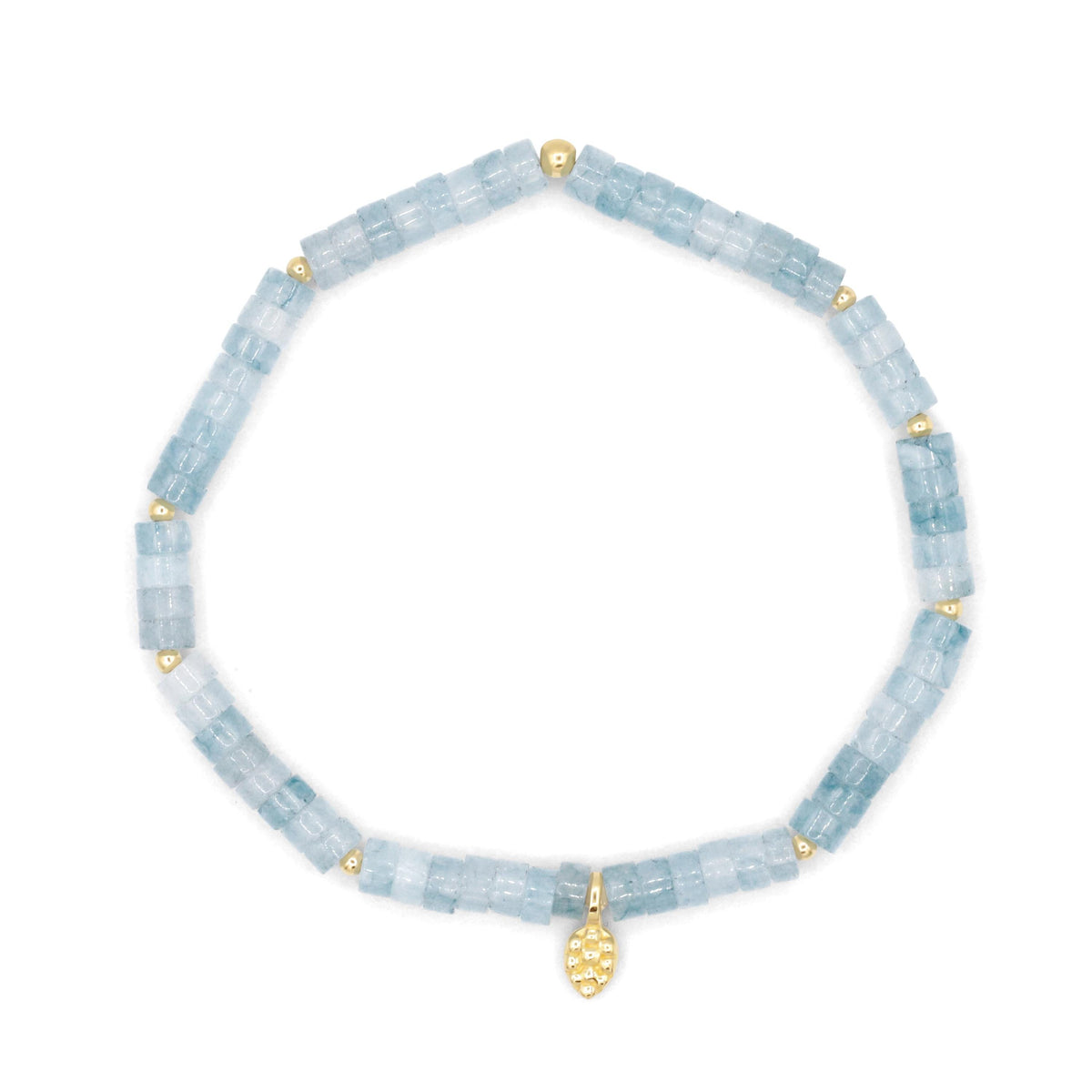 Aquamarine Heishi Bracelet 4mm