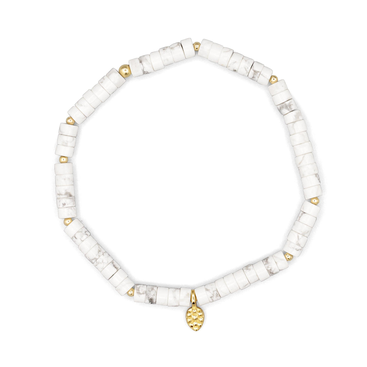 Howlite heishi leaf bracelet