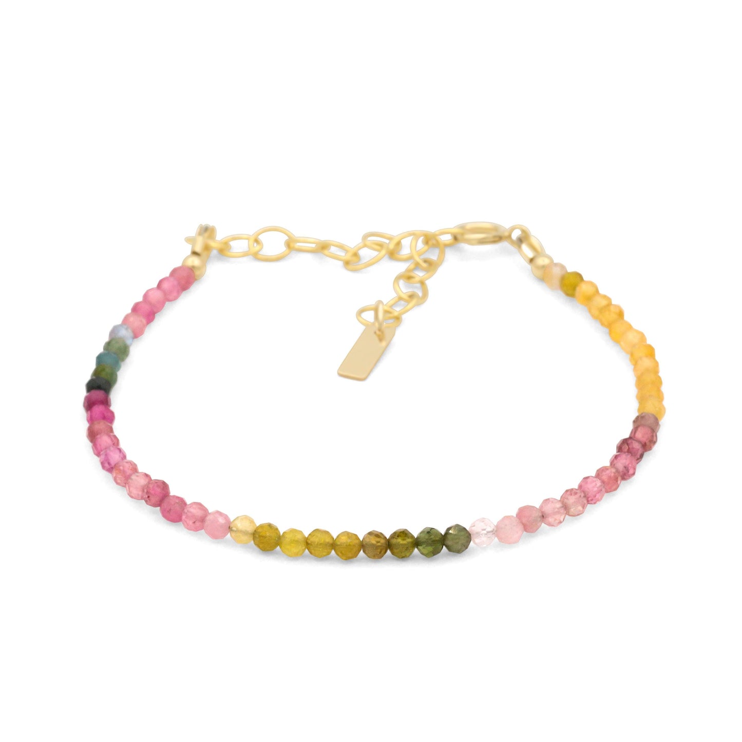 Mixed tourmaline gemstone jewelry in 14K gold-filled setting, crafted by Earthly Abundance, featuring vibrant, colorful stones.
