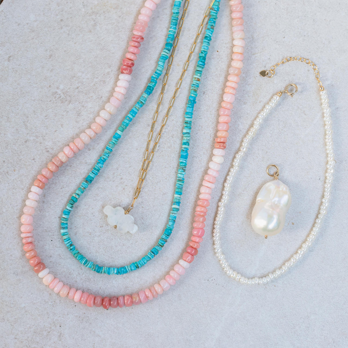 Candy Pink Opal necklace