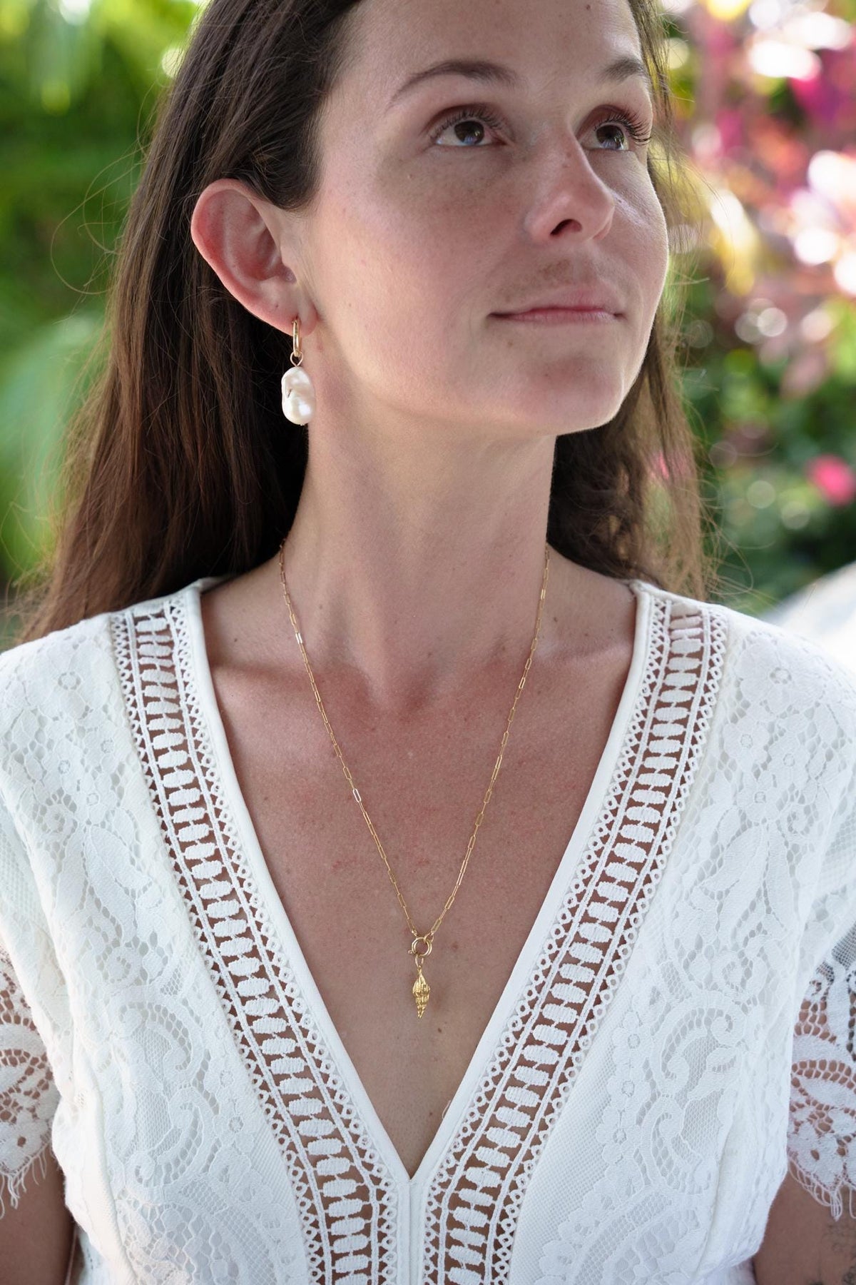 14K gold filled reversed paperclip necklace from Earthly Abundance Jewelry featuring a sleek, modern design with polished gold finish.