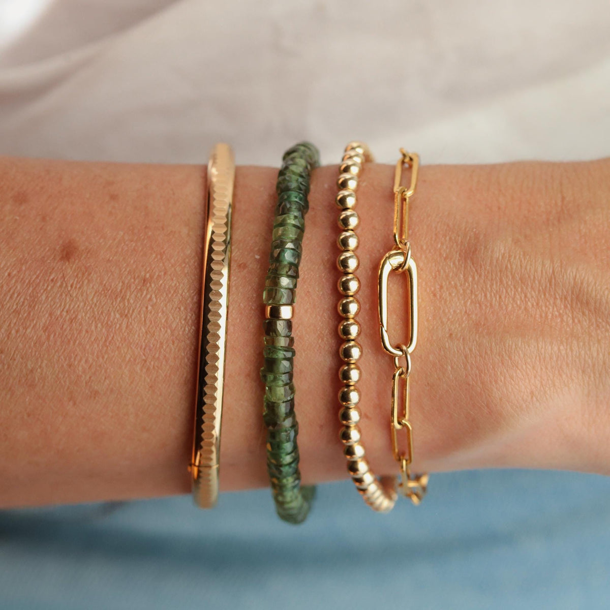 Green Apatite Heishi Bracelet