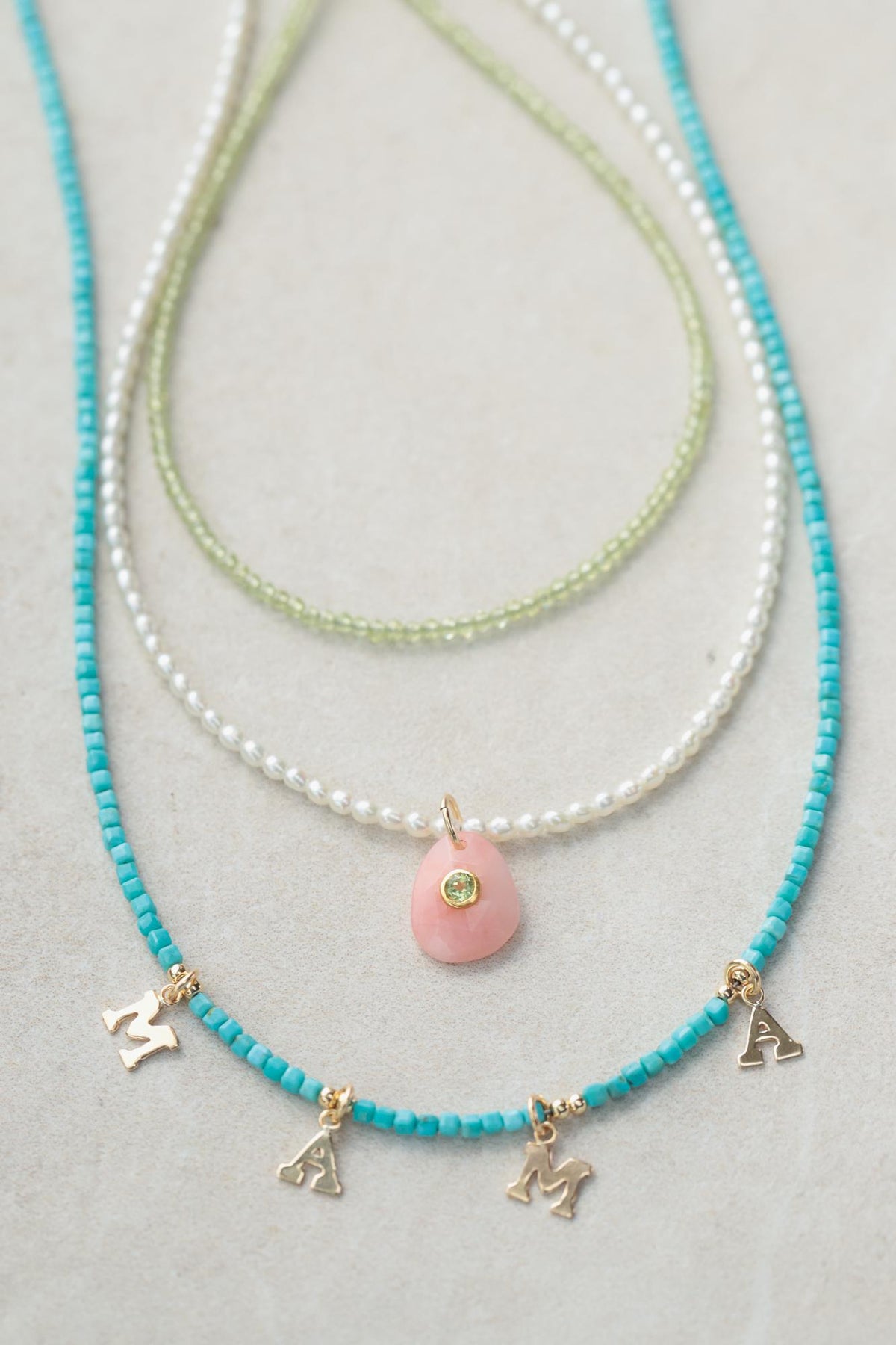 Mama Cube Gemstone Necklace