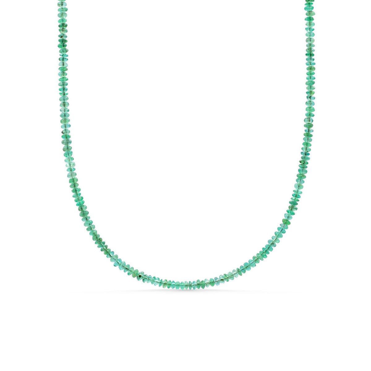 Green Glow Zambian Emerald necklace with 14K gold chain from Earthly Abundance, showcasing a vibrant green emerald pendant.