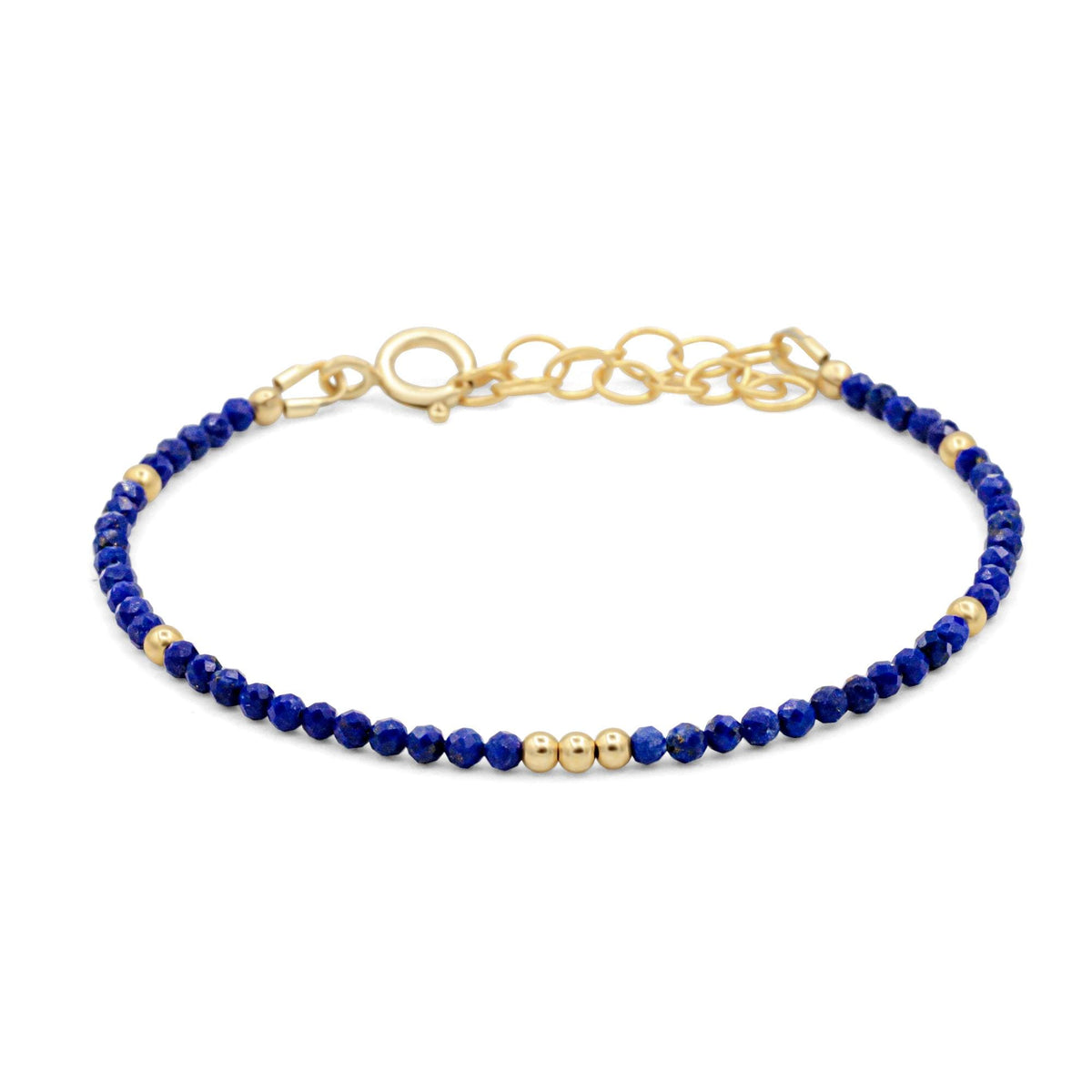 Dainty Lapis Lazuli Bracelet - 14K gold filled