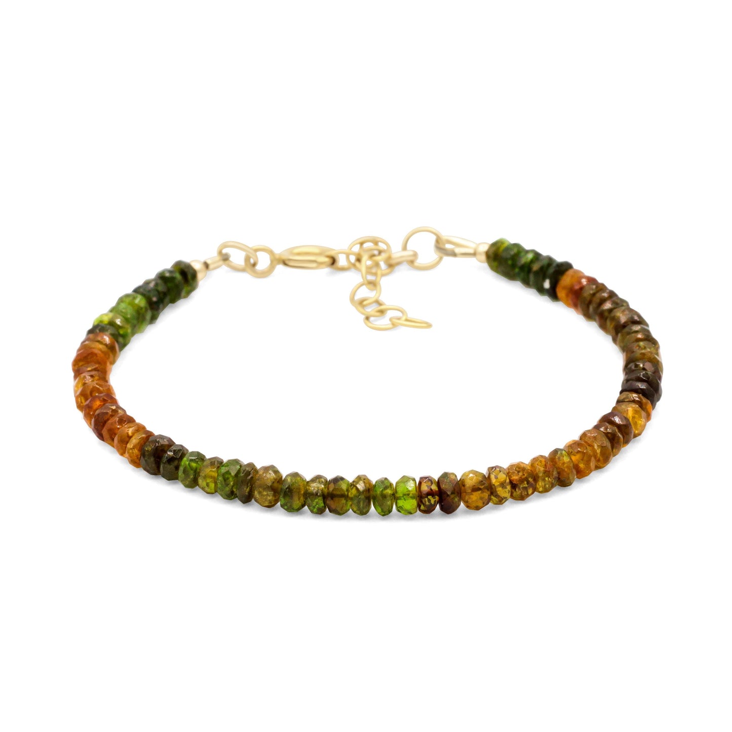 Petro Tourmaline bracelet by Earthly Abundance featuring polished beads on a stretchy cord, displayed on a neutral background.