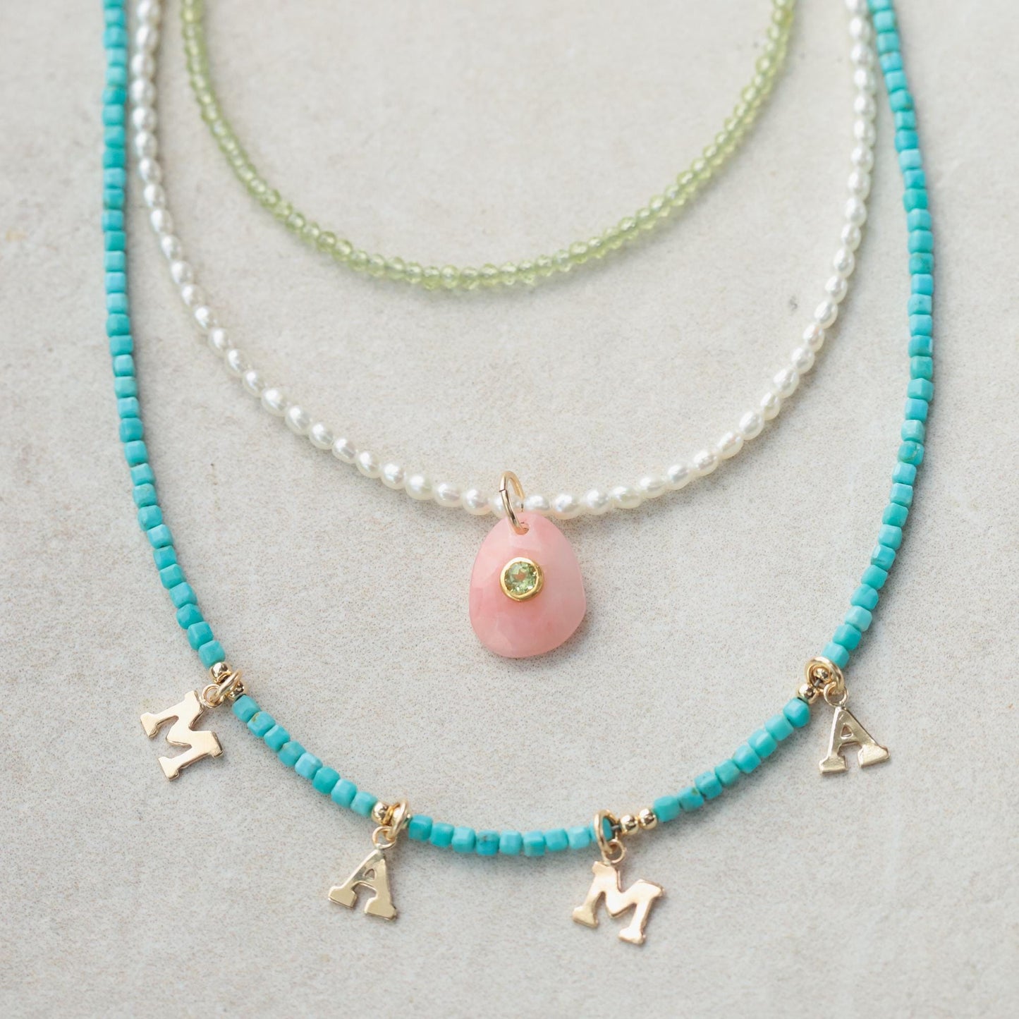 Mama Cube Gemstone Necklace