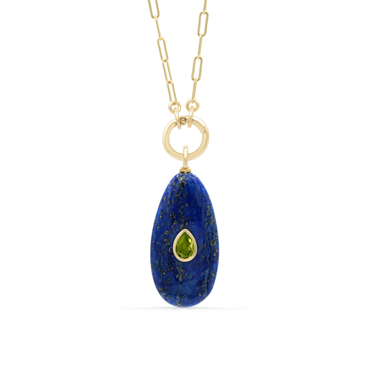 Earthly Abundance Quiet Sky Pendant Carabiner Necklace featuring a sleek silver sky-themed pendant on a black cord.