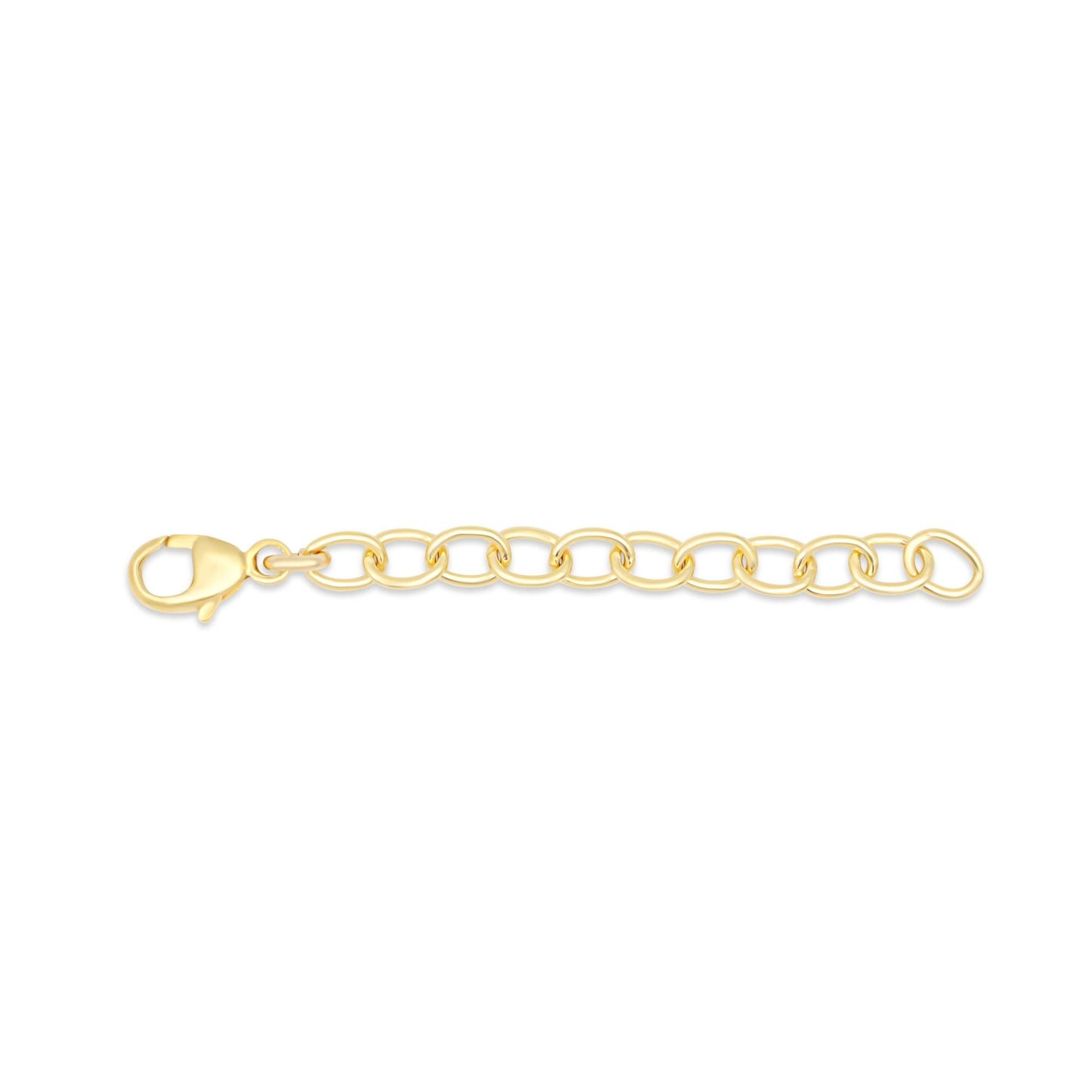 14K gold filled lobster clasp necklace extender by Earthly Abundance, showing a close-up of the extender hook and chain.