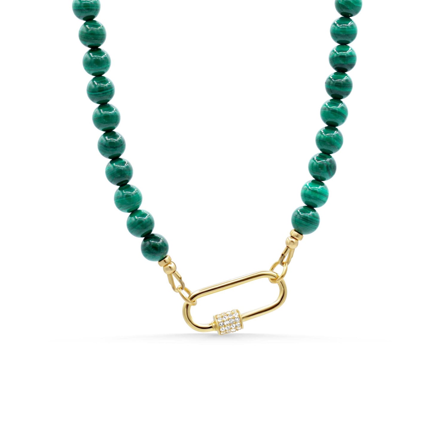 Earthly Abundance Transformation Malachite Necklace featuring a polished green malachite pendant on a silver chain.