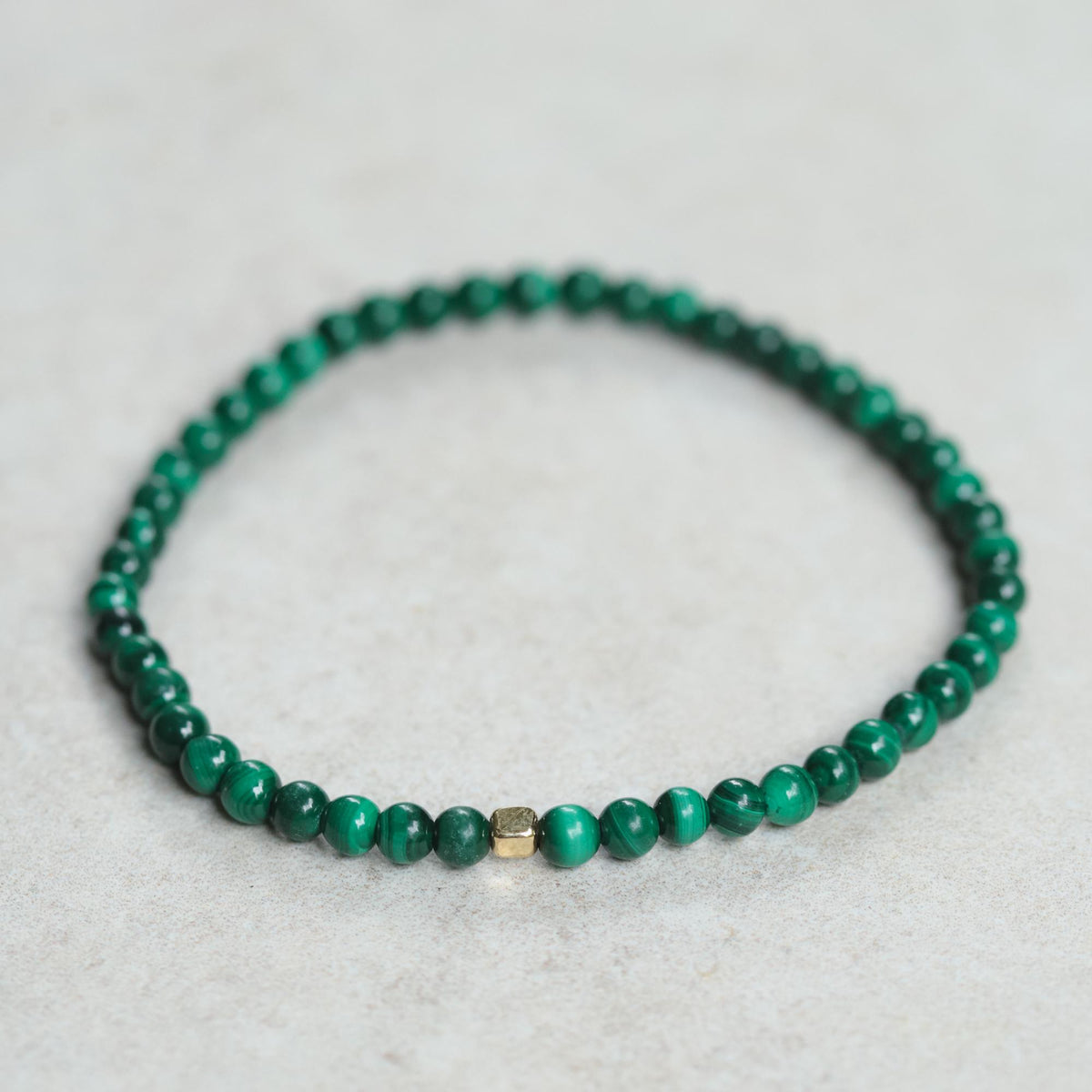 Men's Malachite Cube Bracelet – 14K