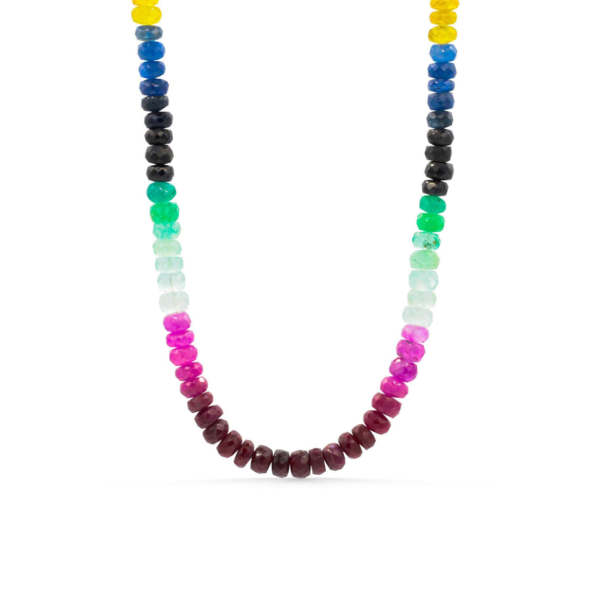Earthly Abundance Jewelry Rare Beauty Multi-Sapphire necklace featuring a vibrant array of sapphires on a delicate chain.