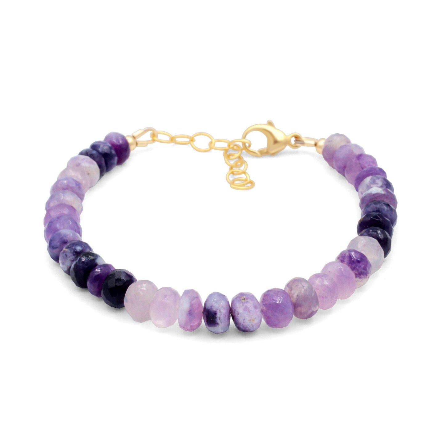 Earthly Abundance Tiffany purple opal bracelet featuring vibrant purple opal stones on a delicate silver chain.