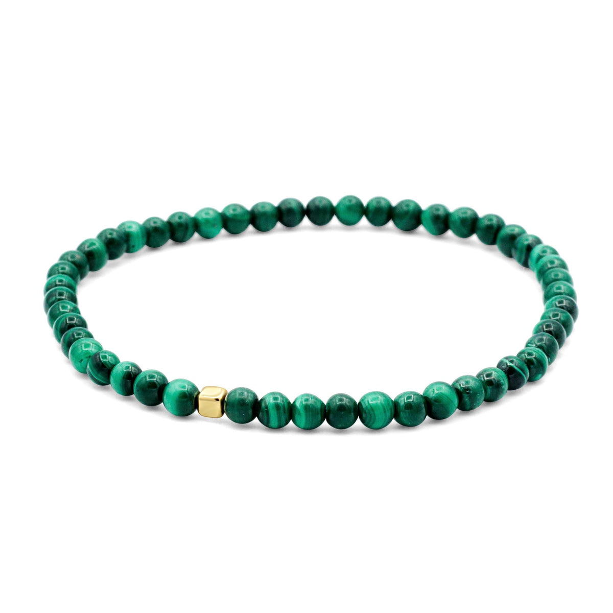 Men's Malachite Cube Bracelet – 14K