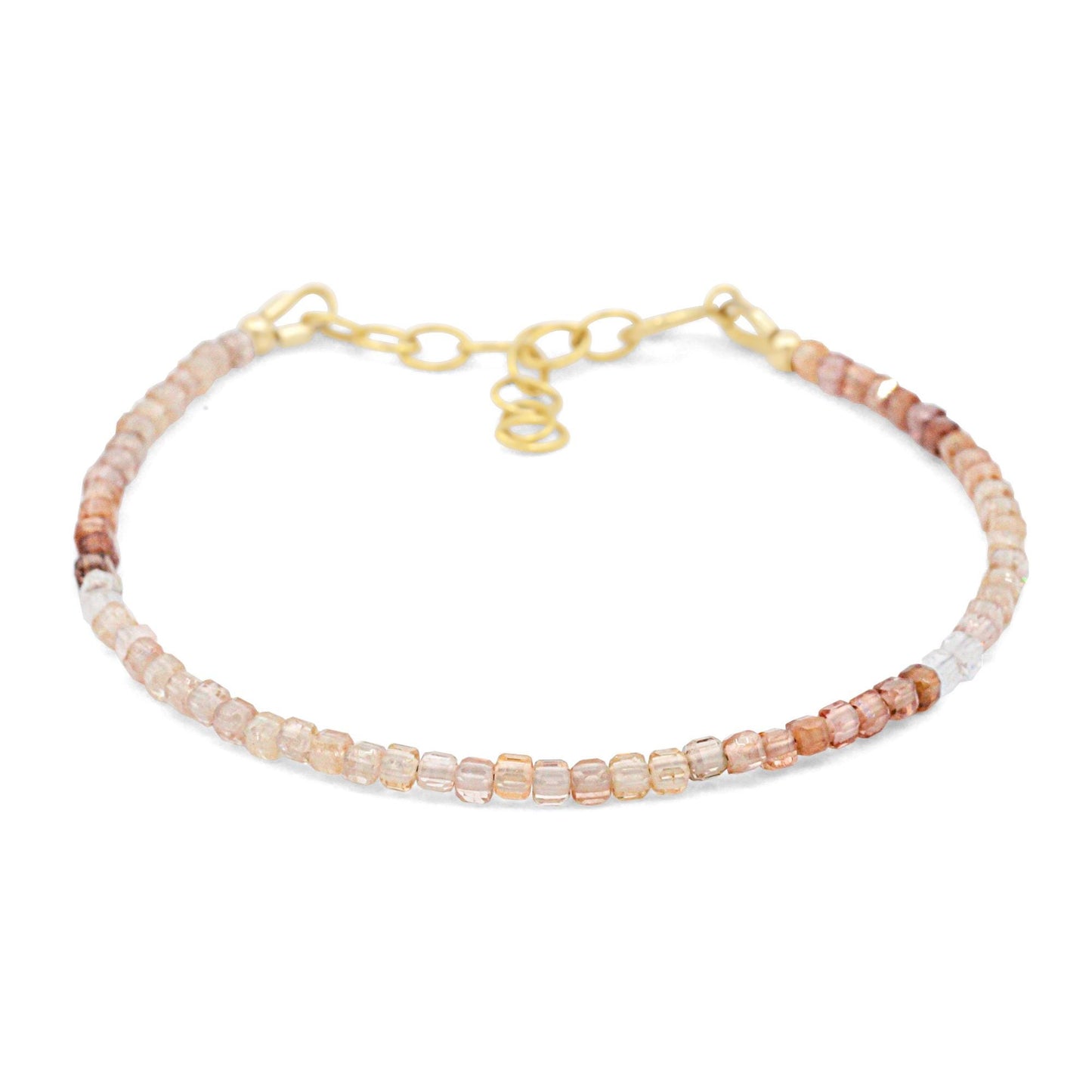 Zircon Bracelet, Cube Cut Gemstone Bracelet, 14K Gold Filled Bracelet, Genuine Zircon Gemstone Jewelry
