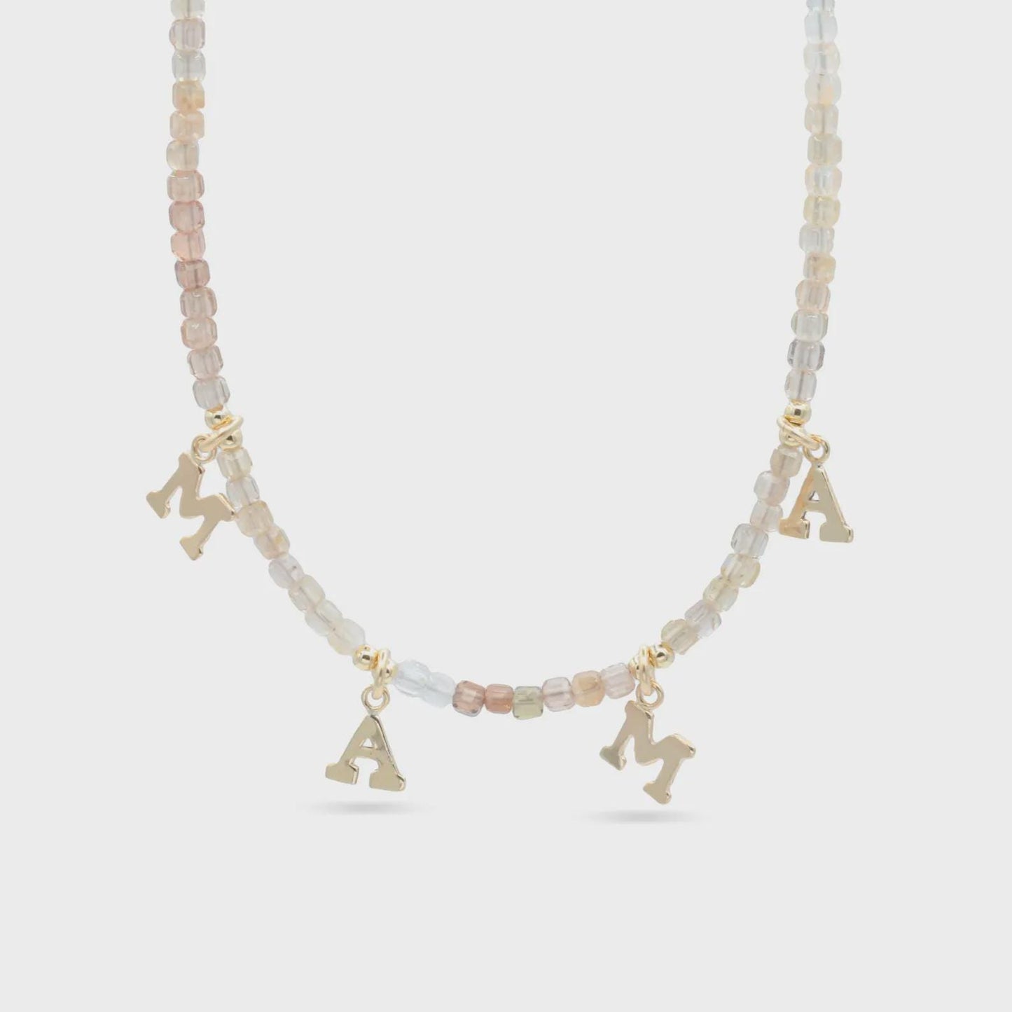Mama Zircon Necklace, Gemstone Mama Necklace, 14K Gold Filled Necklace, Zircon Cube Necklace, Gift for Mom, New Mom Gift, Mother’s Day Gift