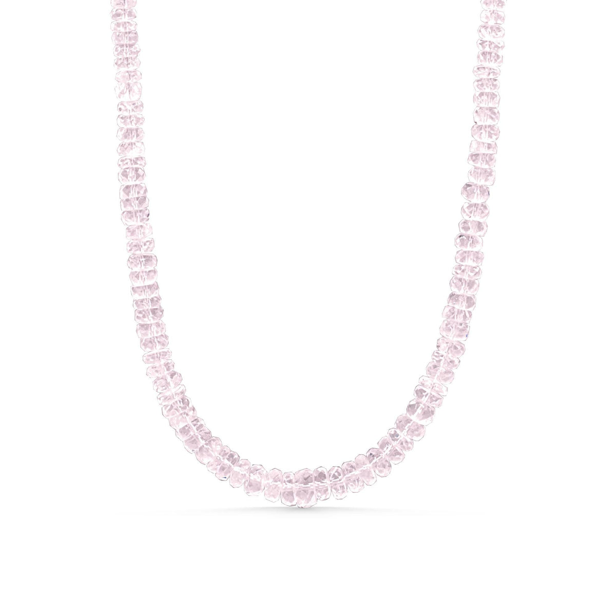 Elegant Rosewater Morganite necklace featuring a delicate gemstone pendant on a fine chain, crafted by Earthly Abundance.