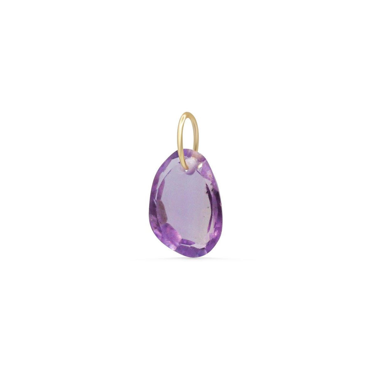 Brazilian Amethyst pendant necklace in 14K gold, featuring a vibrant purple amethyst gemstone on a delicate chain.