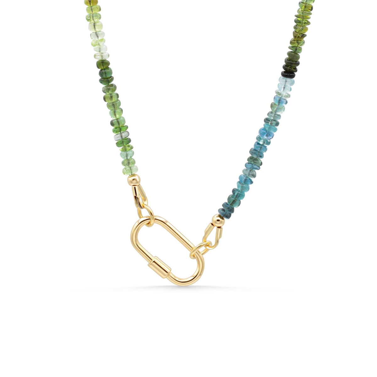 Blue & Green Tourmaline Screw Carabiner