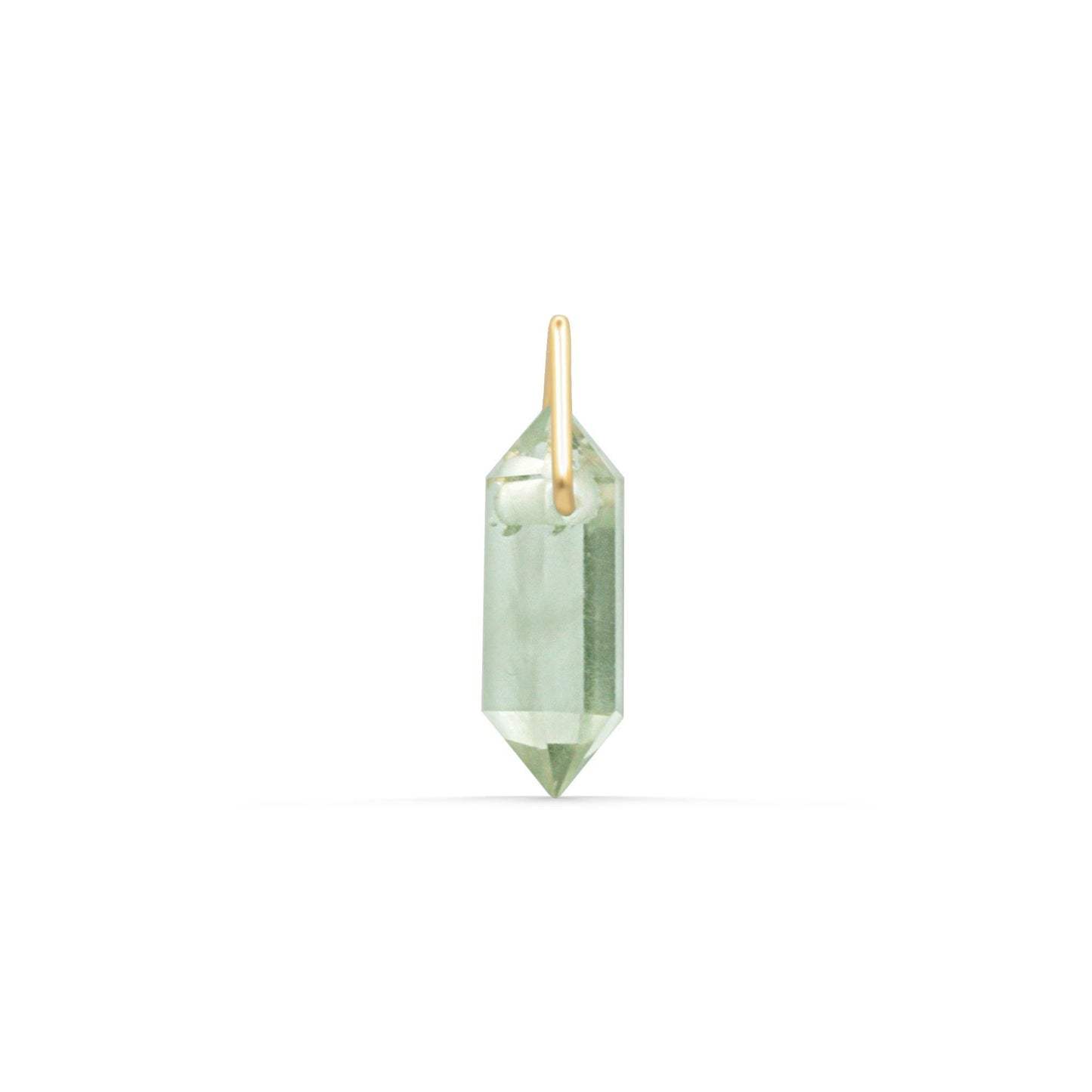 Green Amethyst Prism Pendant - 14K gold filled
