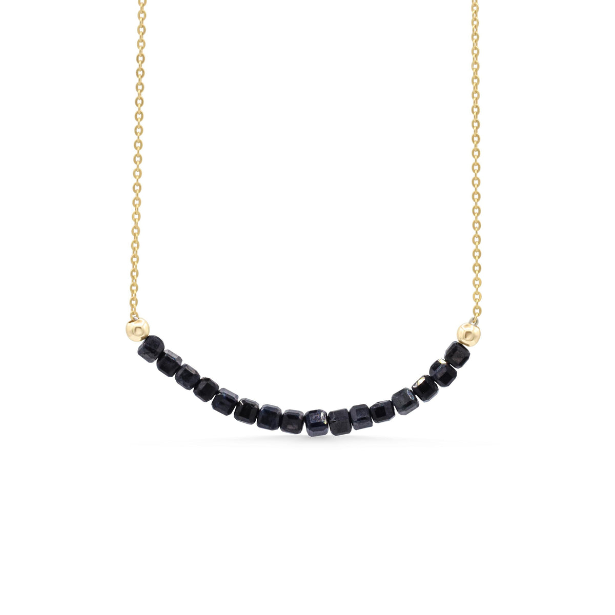 Sapphire Line Necklace - 14K gold filled