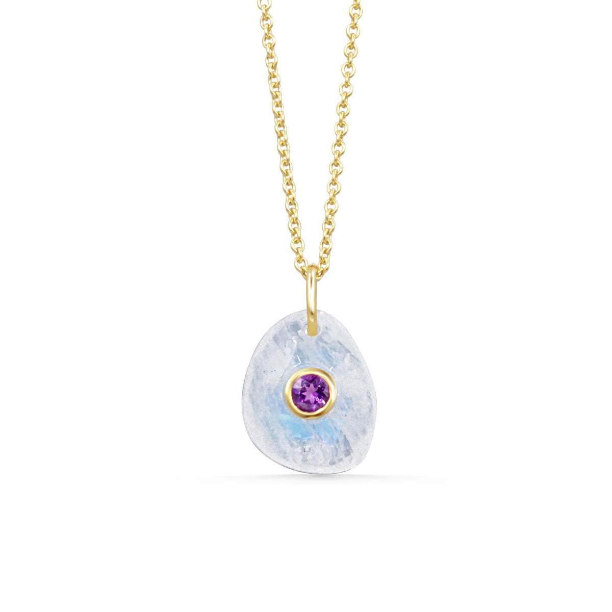 Moonveil Pendant - Moonstone & Amethyst