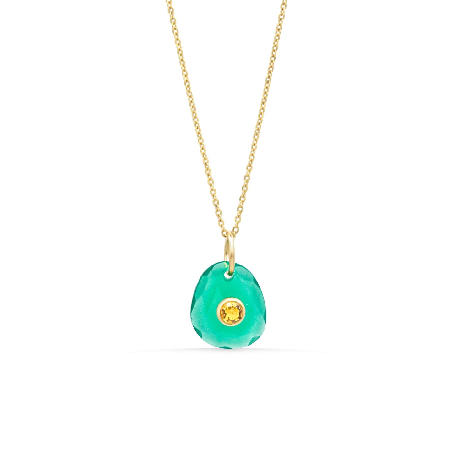 Abundance Green Onyx & Citrine Pendant
