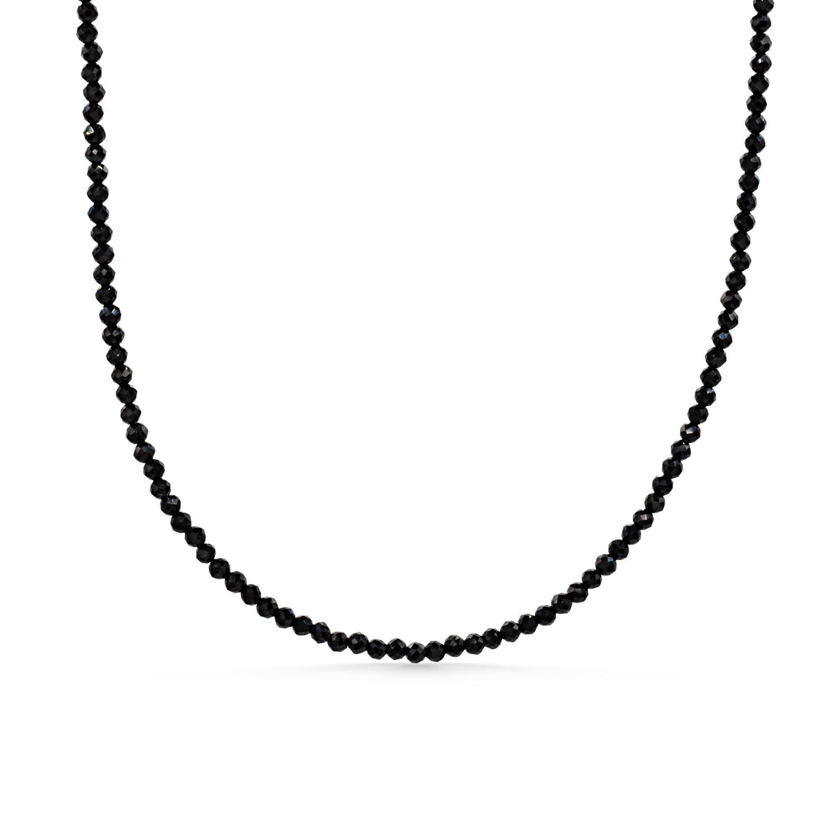 Black Spinel necklace by Earthly Abundance Jewelry featuring a sleek, elegant chain with a striking black spinel pendant.