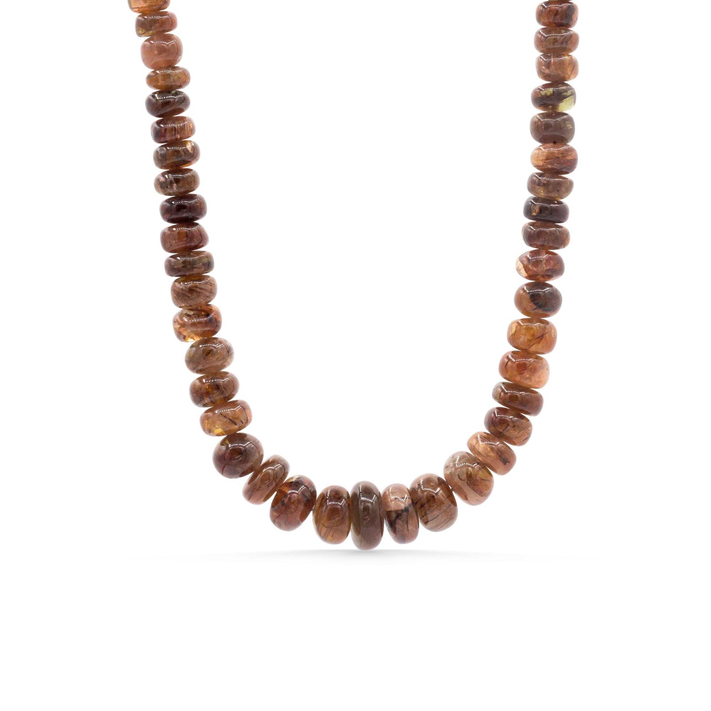 Earthly Abundance Copper Horizon Andalusite Necklace with vibrant green and purple stones on a delicate chain.
