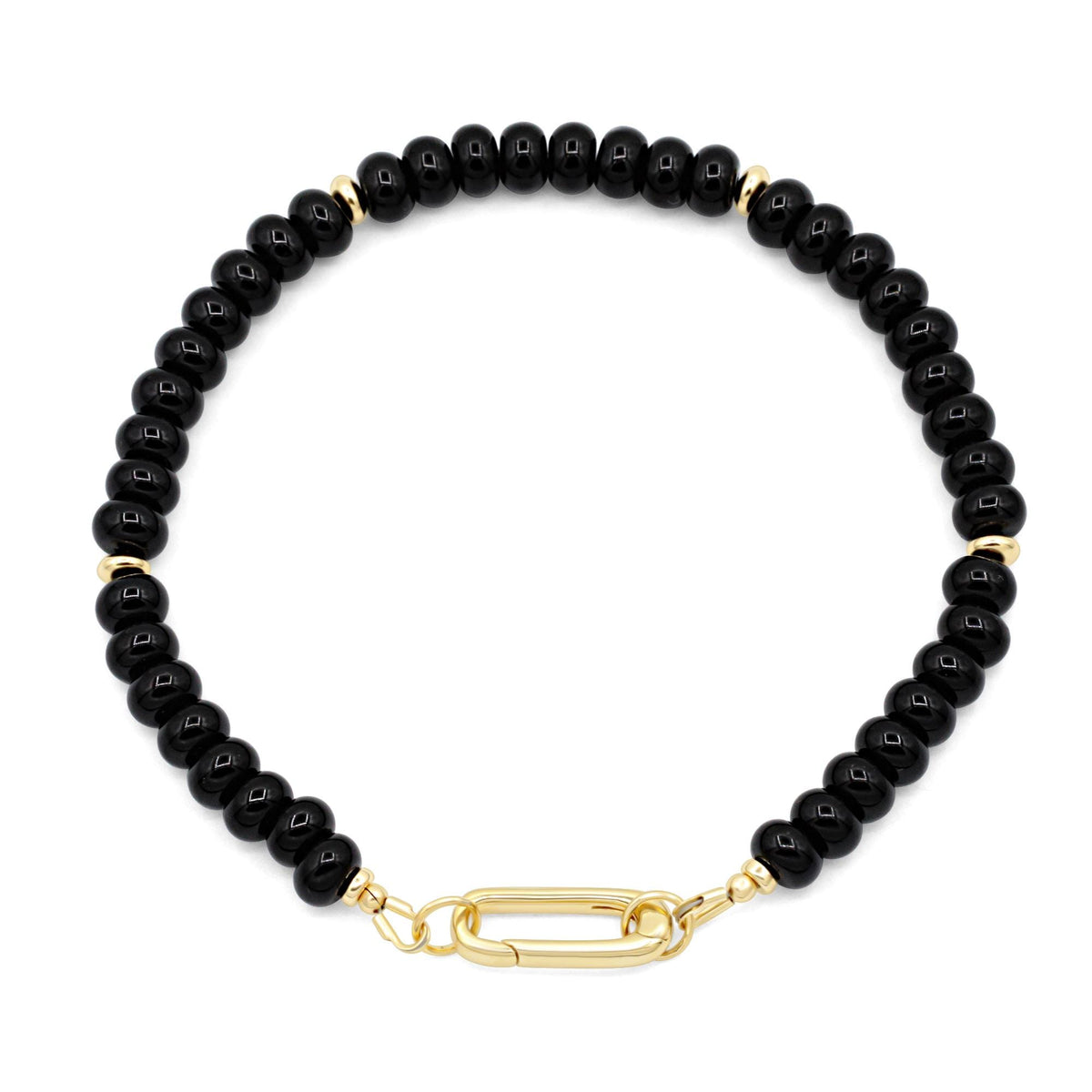 Black Onyx Carabiner Bracelet