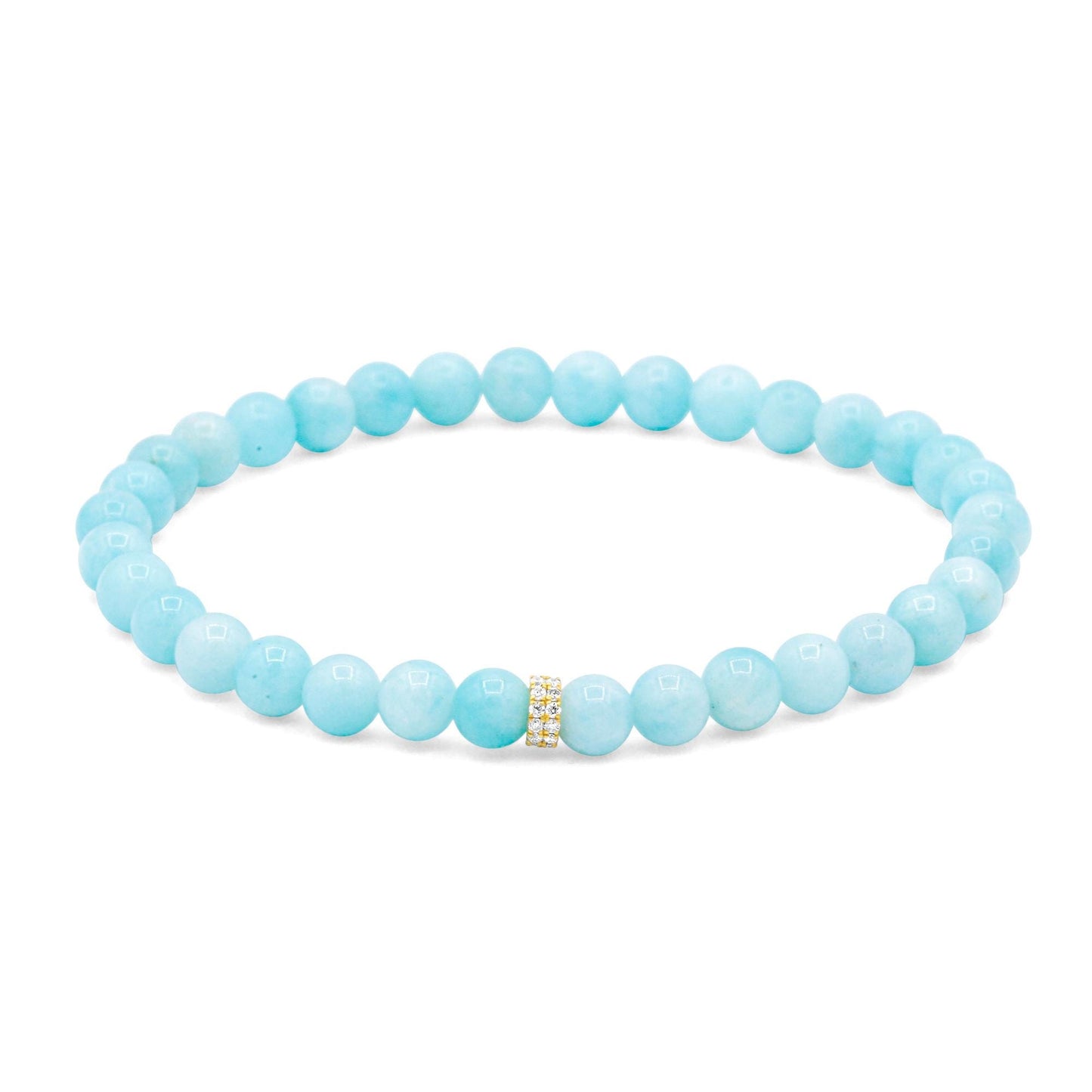 Azure Whisper – Peruvian Amazonite & Diamond Bracelet Peruvian Amazonite Bracelet 5mm, Bright Amazonite, Peru Amazonite
