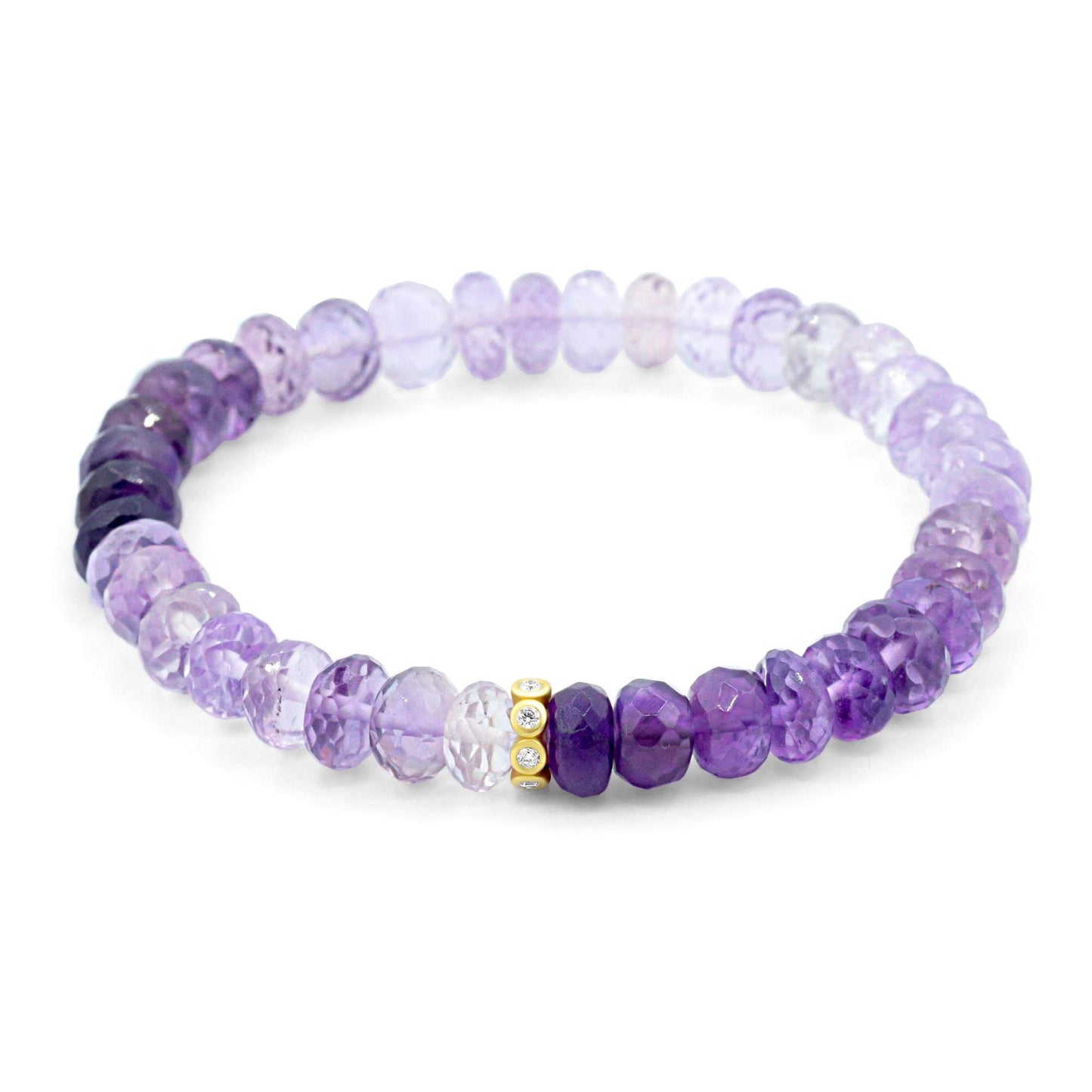 Midnight Lavender Amethyst Diamond Bracelet - 14K
