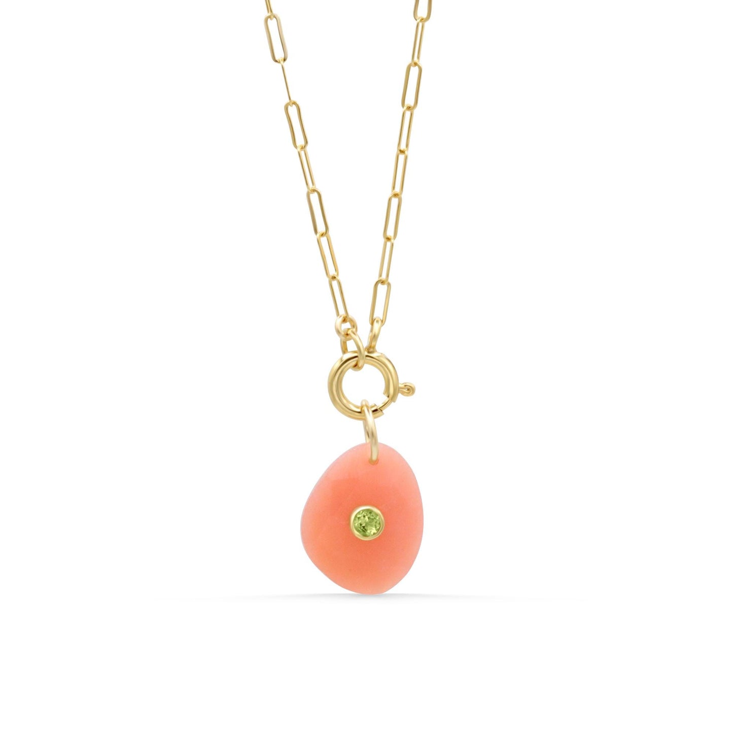 Blush Bloom Reverse Paperclip chain necklace