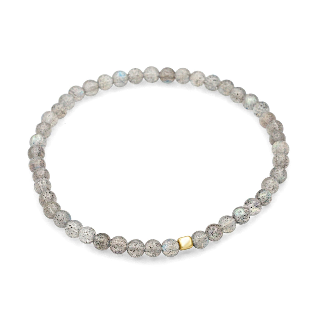 Men's Labradorite Bracelet, Solid Gold Bracelet, 4mm Labradorite Beaded Bracelet, Genuine Gemstone Bracelet, Minimalist Men's Jewelry
