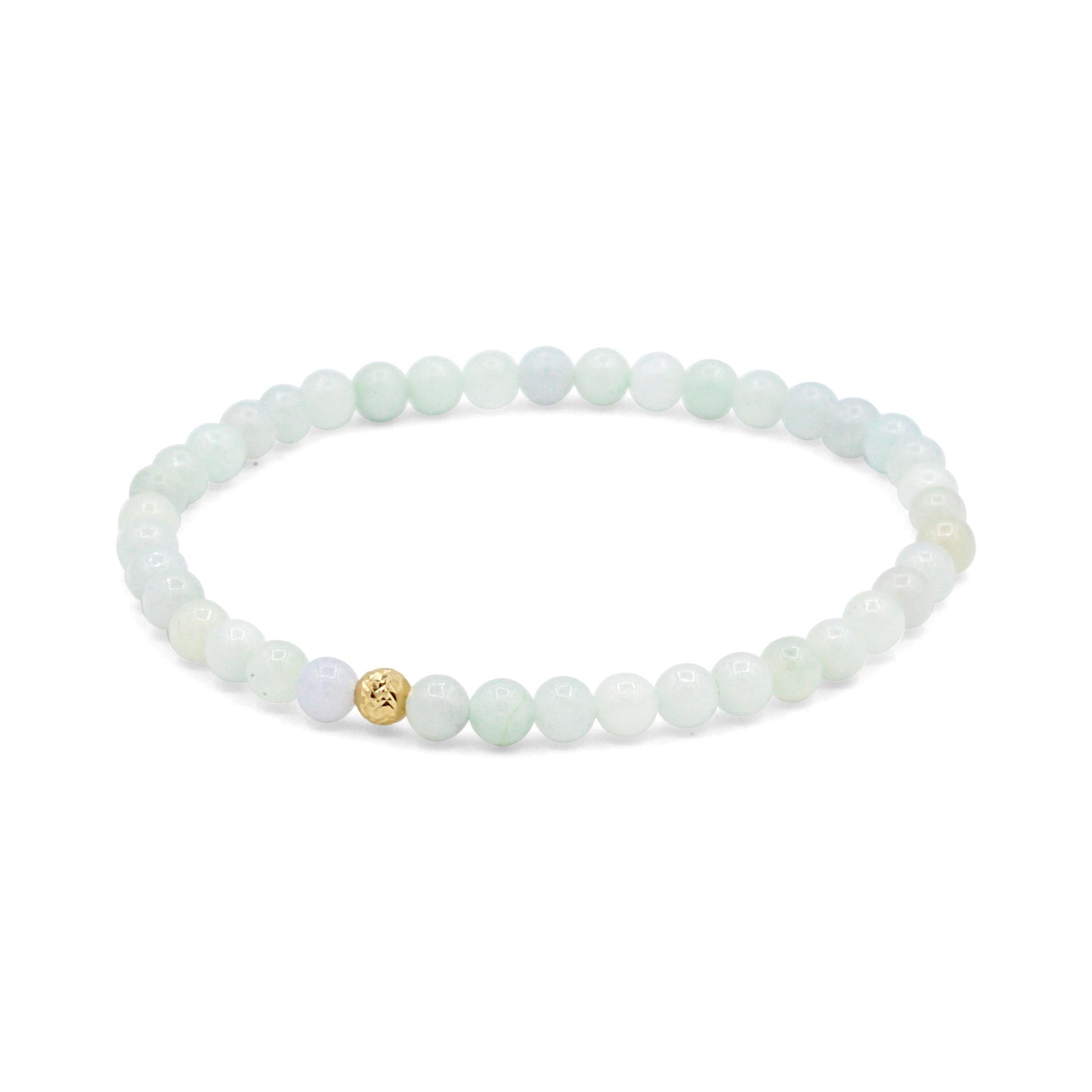 Jadeite Bracelet, 4mm Natural Jadeite Bracelet, Sterling Silver or Solid 14K Gold, Green Jade Bracelet, Gemstone Jewelry, Gift for Her