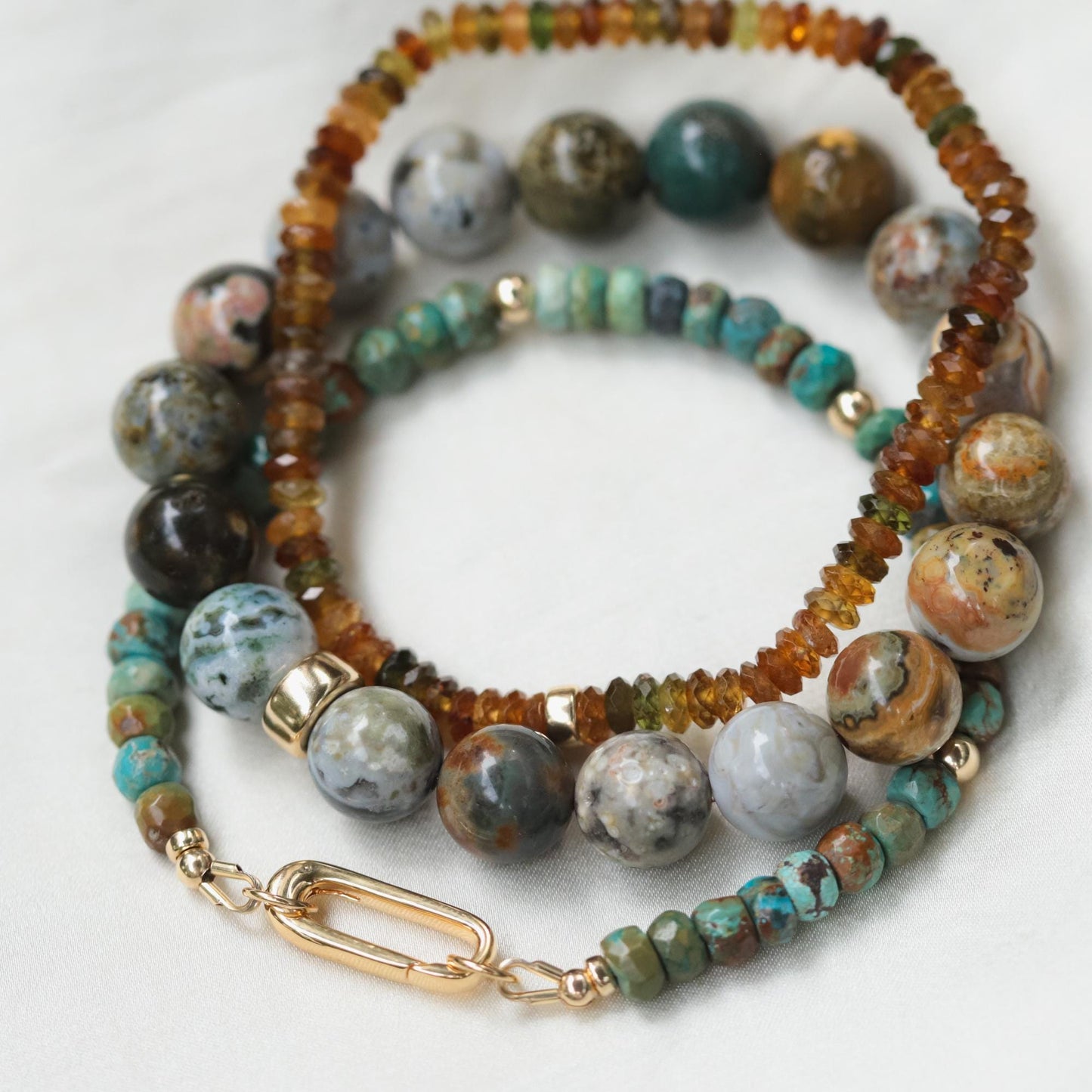 Earthy Turquoise Carabiner Bracelet